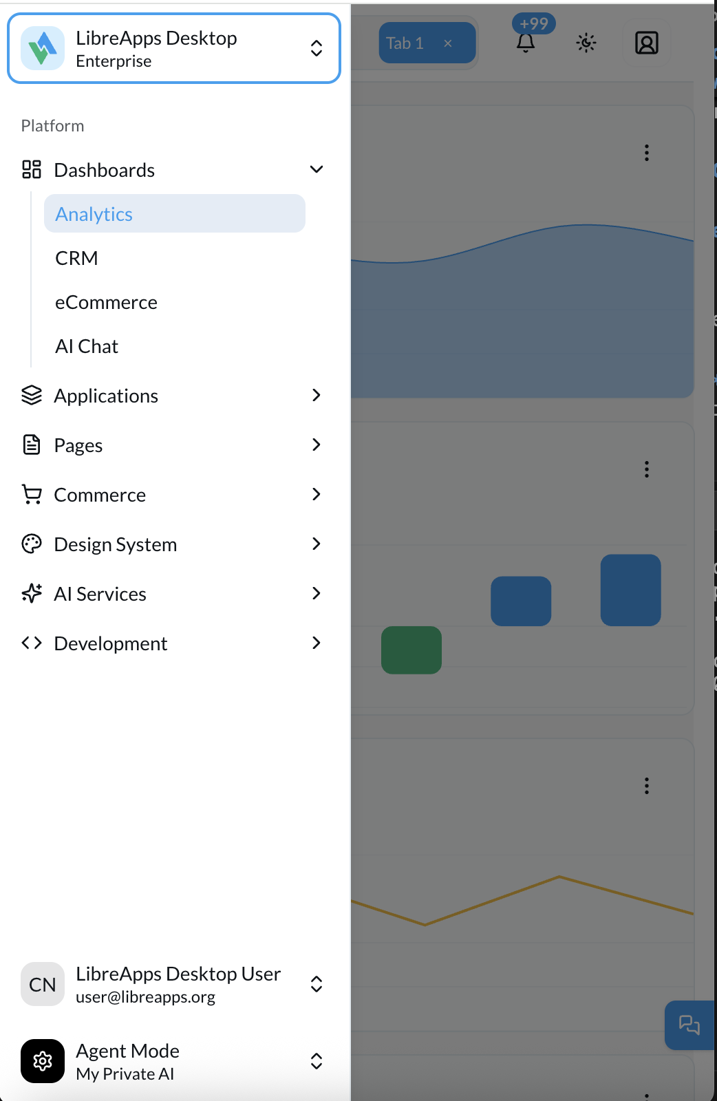 Mobile Mode with Menu